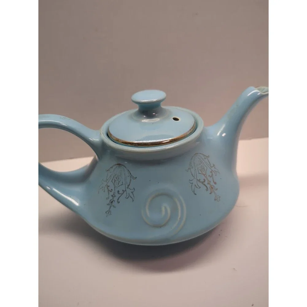 Vintage Pearl China Company Aladdin Lamp Tea Pot Robbins Egg Blue